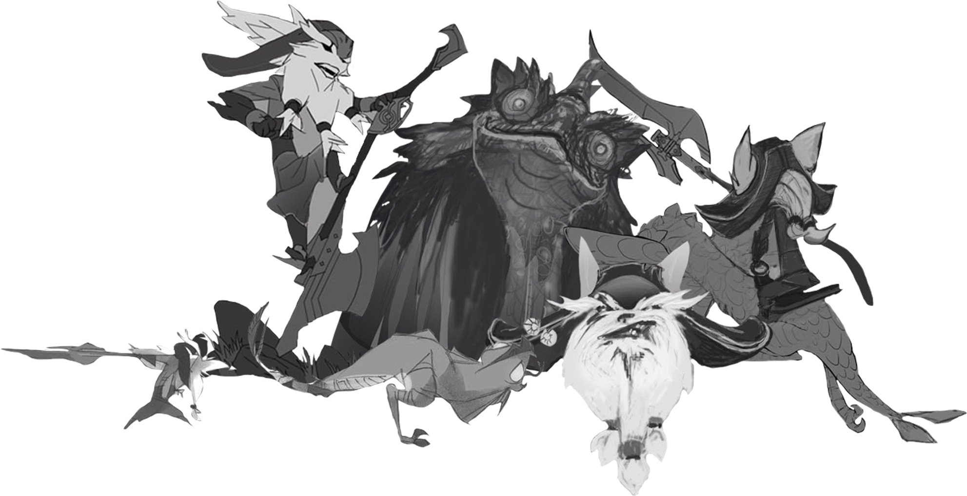 A Mashup Of Rough Kled Art - League Of Legends Kled Concept Art (2040x1019), Png Download