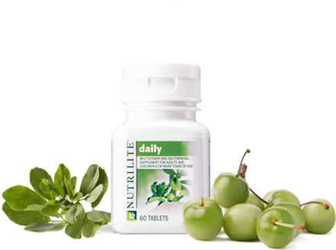 Nutrilite Daily Multivitamin And Multimineral Supplement - Amway Nutrilite Daily Multivitamin And Multimineral (484x371), Png Download
