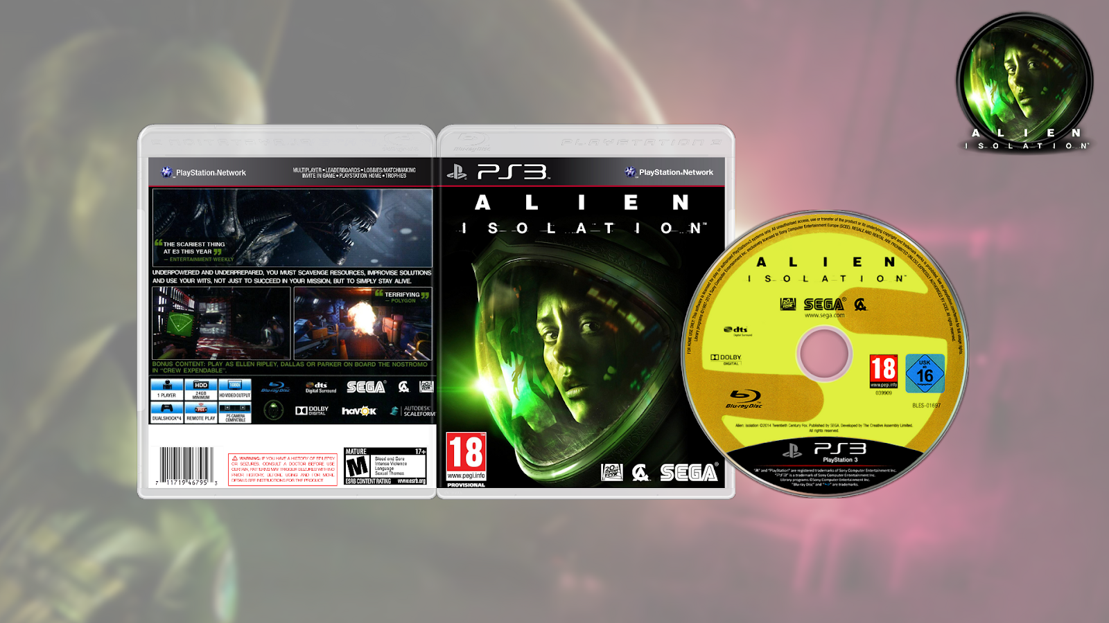 Alien Isolation Usa/europe Ps3 Download - Alien Isolation Ripley Video Game Art 24x18 Print Poster (1600x900), Png Download