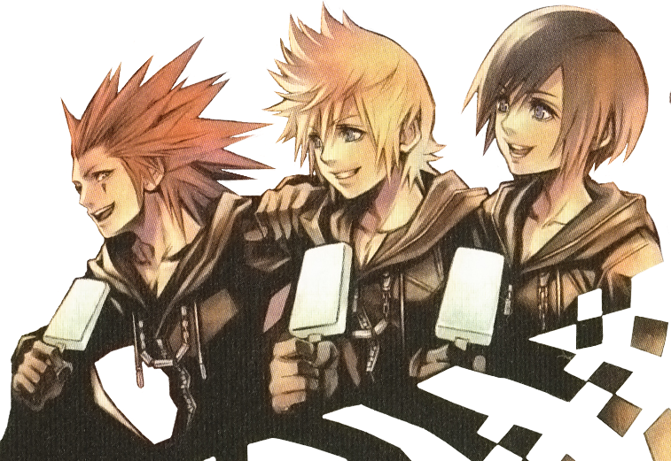 Aqua, Ventus And Terra - Roxas Xion And Axel (757x521), Png Download