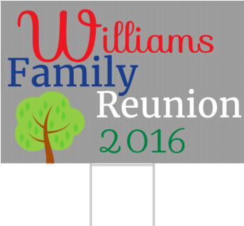 Family Reunion Yard Sign - Tree (350x350), Png Download