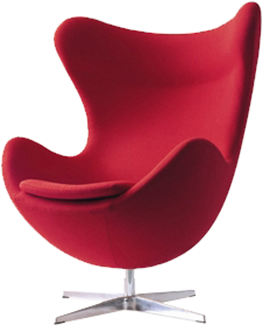 Red Chair, Png V - Arne Jacobsen Egg Chair - Black (516x640), Png Download