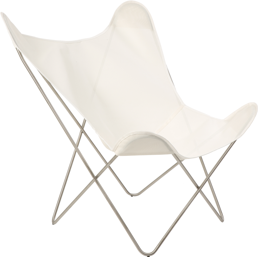 The Hardoy Butterfly Chair - Hardoy Butterfly Chair Acrylic White Cover (922x1024), Png Download