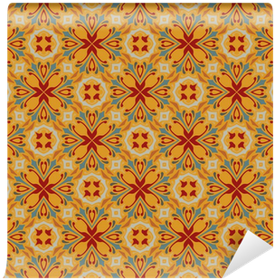 Vintage Damask Wallpaper Pattern With Abstract Flowers - Placemat (400x400), Png Download