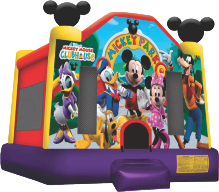 Just Arrived - Mickey Mouse Jumping Castle Hire Sydney (734x643), Png Download