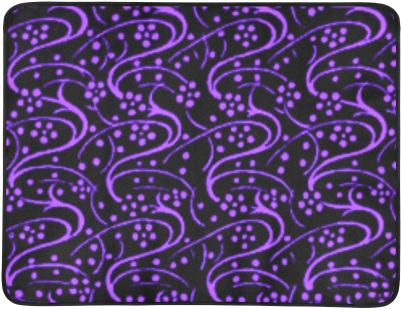 Vintage Swirl Floral Purple Black Beach Mat - Black (500x500), Png Download