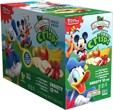 Brothers All Natural Mickey Mouse Variety Fruit - Brothers-all-natural Brothers-all-natural Fruit Crisps (551x518), Png Download