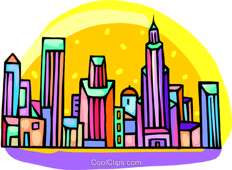 City Scene Royalty Free Vector Clip Art Illustration - City Scene (480x351), Png Download