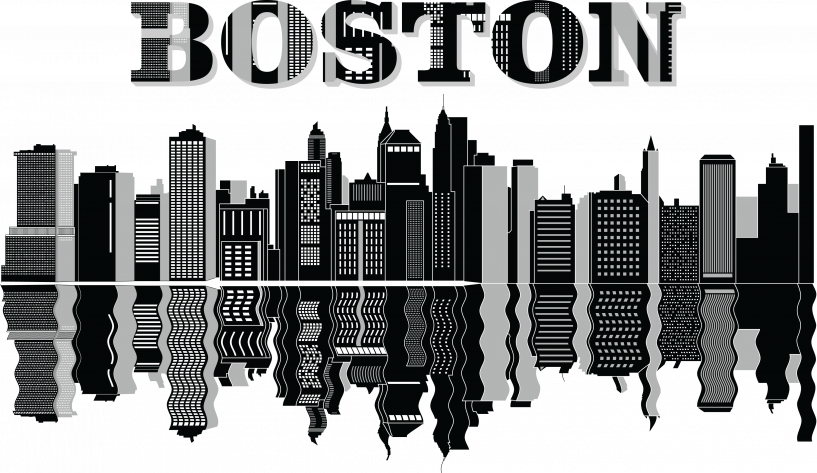 Boston Skyline Clip Art (817x473), Png Download