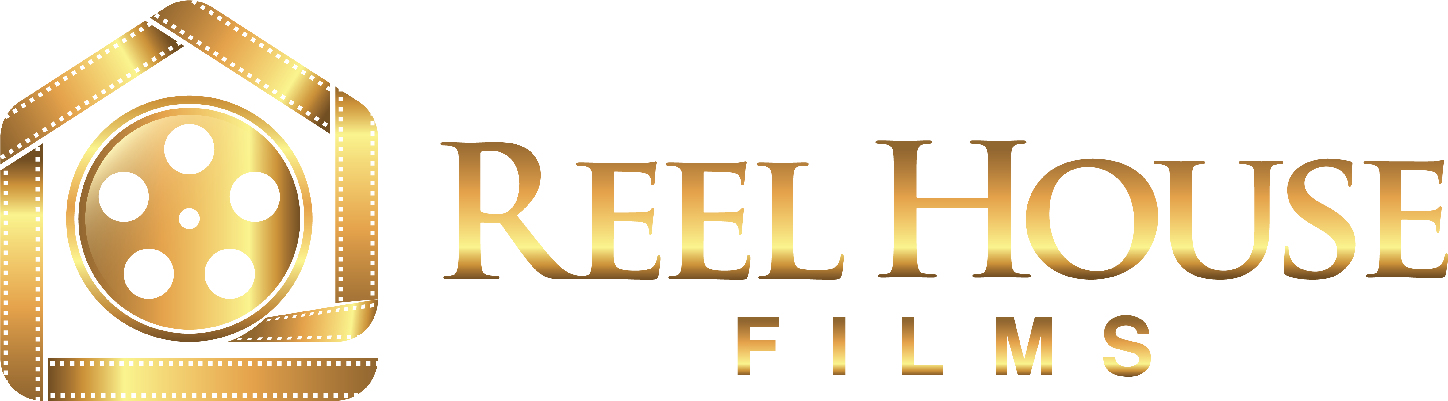 Reel House Films - Gold Film Logo (4887x1473), Png Download