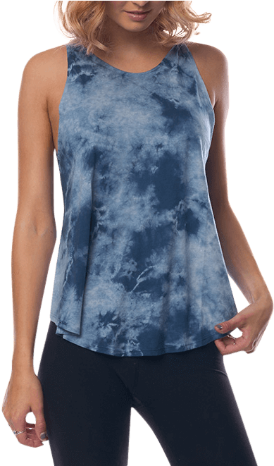 Moco - Moco Marble Dye High Neck Tank (600x660), Png Download