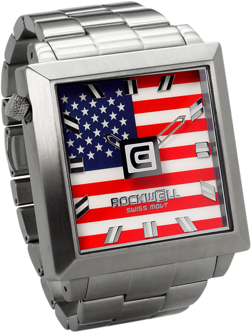 Freedom 50mm2 - Watch - Square American Flag Watch (560x688), Png Download