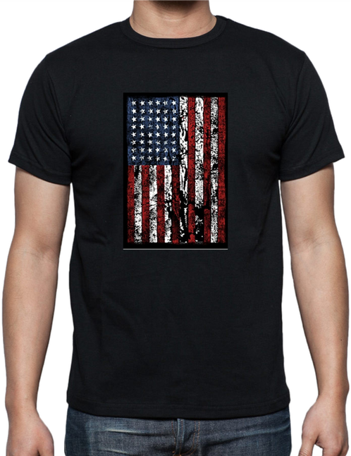American Flag Of Distressed - Narendra Modi T Shirt (498x647), Png Download