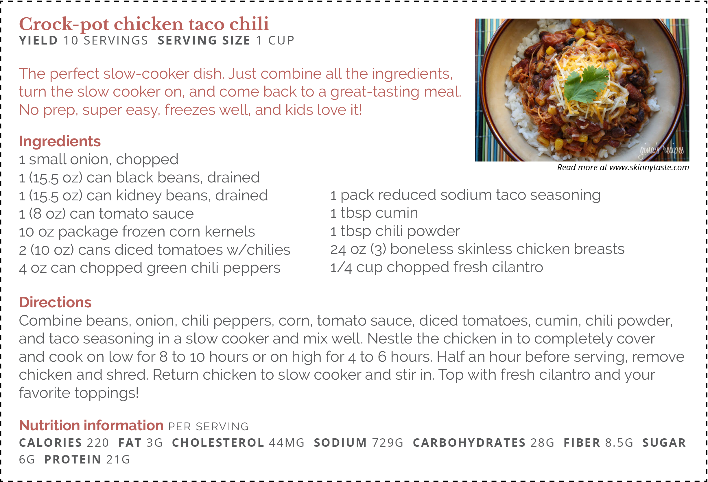 Crock Pot Chicken Taco Chili Final - Crock Pot Chicken (2448x1667), Png Download