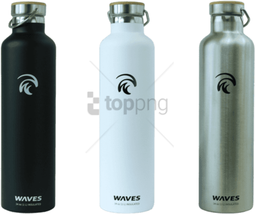 Forever Cold Water Bottle 3-pack Original - Waves Gear Waves Forever Cold, Gray (680x510), Png Download