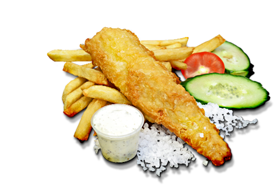 Fish Fillet, Chips, Tartare Sauce And Lemon Wedge - French Fries (960x398), Png Download