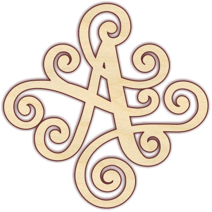 Fancy Scroll Monogram Letters Look Great On A Front - Letter (433x433), Png Download