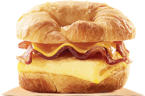 Grab And Go Delicious - Burger King Croissan Wich (500x540), Png Download