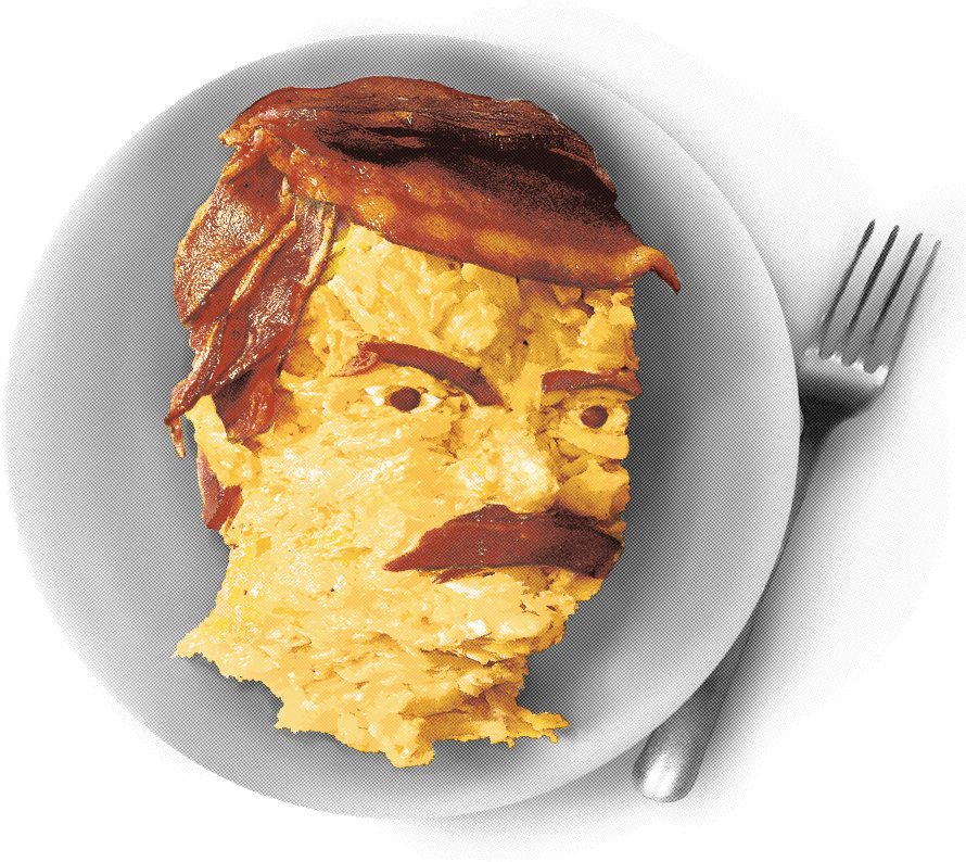 Bacon And Eggs (899x793), Png Download