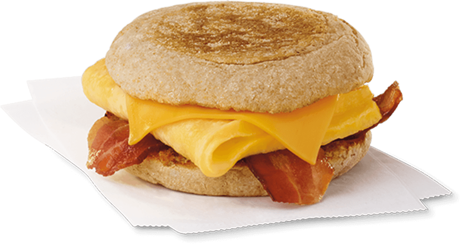 Bacon, Egg & Cheese Muffin - Bacon, Egg And Cheese Sandwich (800x800), Png Download