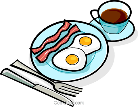 Bacon And Eggs Breakfast Royalty Free Vector Clip Art - Ovos Com Bacon Png (480x373), Png Download