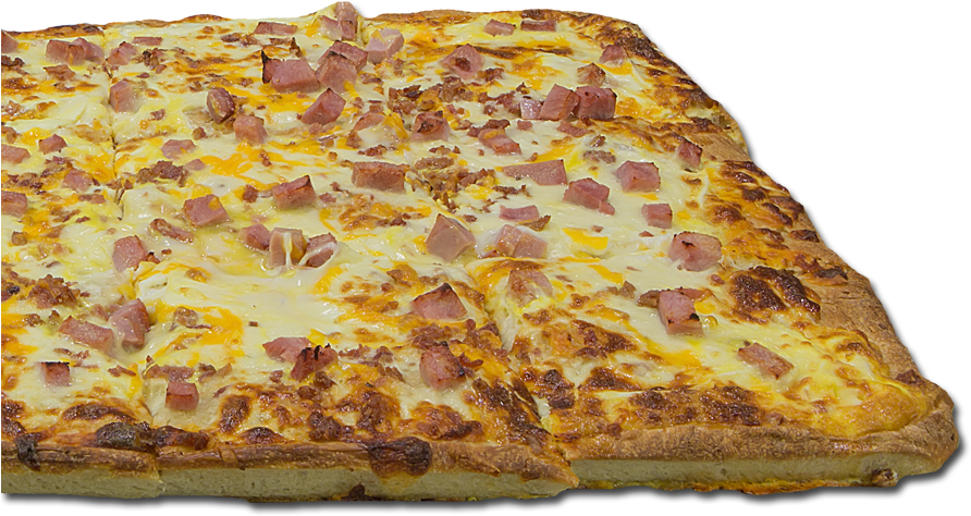 Breakfast Pizza With Ham, Bacon And Eggs - Bacon And Eggs (900x600), Png Download