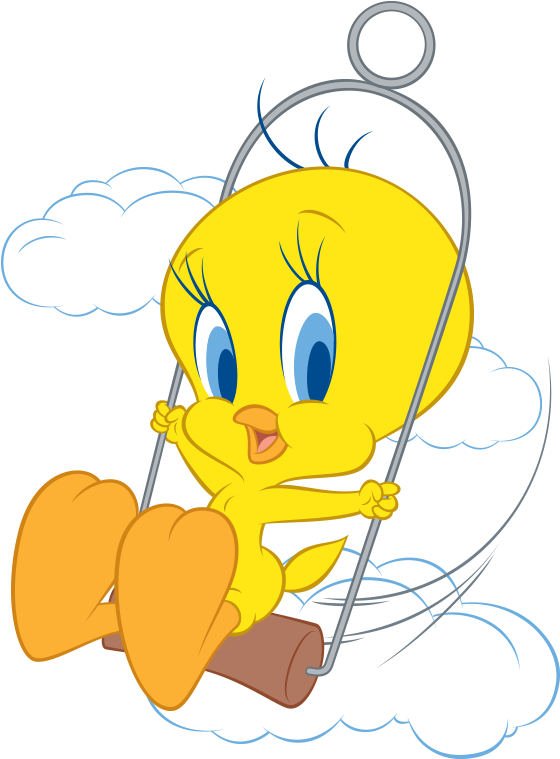 Tweety Bird - Tweety Bird On Swing (565x803), Png Download
