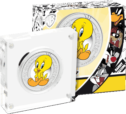 Silver Numis Looney Tunes Tweety Bird 1/2oz Silver - Tweety (500x500), Png Download