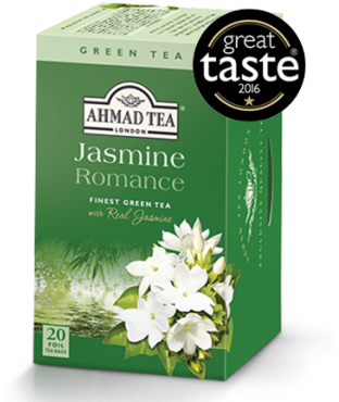 Jasmine Romance 20ct - Ahmad Tea Jasmine Green Tea (350x423), Png Download