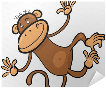 Cartoon Illustration Of Funny Monkey Poster • Pixers® - Fun Mazes To Inspire - Mazes Preschool Edition [book] (400x400), Png Download