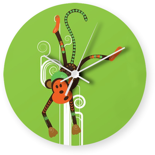 Funny Monkey Art Printed Wall Clock - Wall Clock (600x700), Png Download