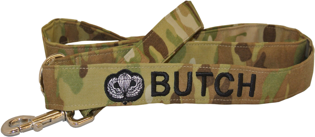 Deluxe Embroidered Personalized Leash For You Favorite - Army Dog Collars (1024x458), Png Download