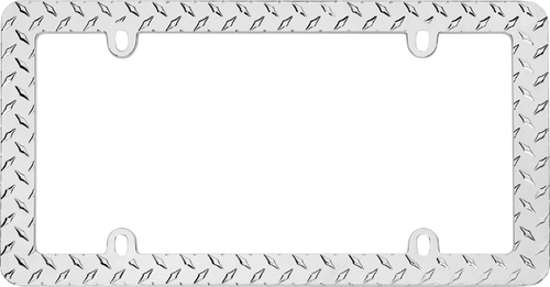 Diamond Plate Chrome Plated License Plate Frame - Car (500x261), Png Download