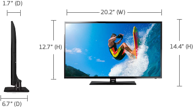 Dimensions - Samsung Un50j5000af (515x265), Png Download