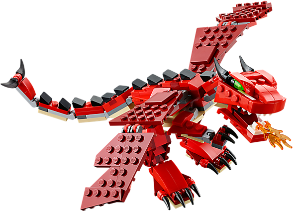 Take To The Skies With The 3 In 1 Red Creatures Fire - Lego Creator 31032 Red Creatures (600x450), Png Download