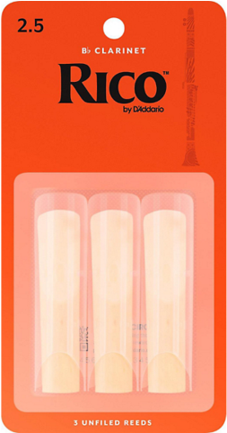Rico Bb Clarinet Reeds, 3-pack Strength - Rico By D'addario Bb Clarinet Reeds, Strength 3.0, (457x480), Png Download