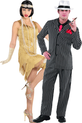 Gangsters & Molls Costumes - Gangster And Moll Costumes (284x426), Png Download