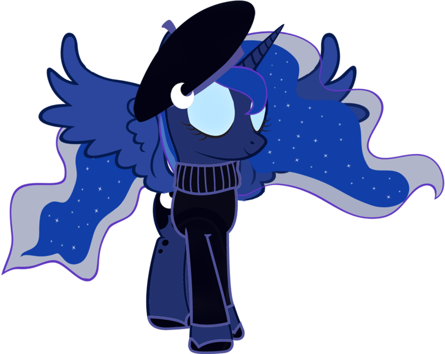 Cool77778, Beret, Clothes, Princess Luna, Safe, Simple - De My Little Pony Princesse Luna (900x689), Png Download
