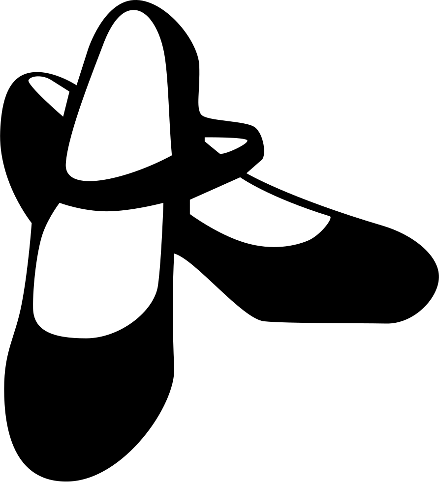 Flamenco Female Black Shoes Comments - Black Shoes Clipart (892x981), Png Download