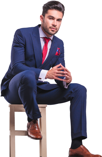 Man In Suit - Sit Down On Chair (357x540), Png Download