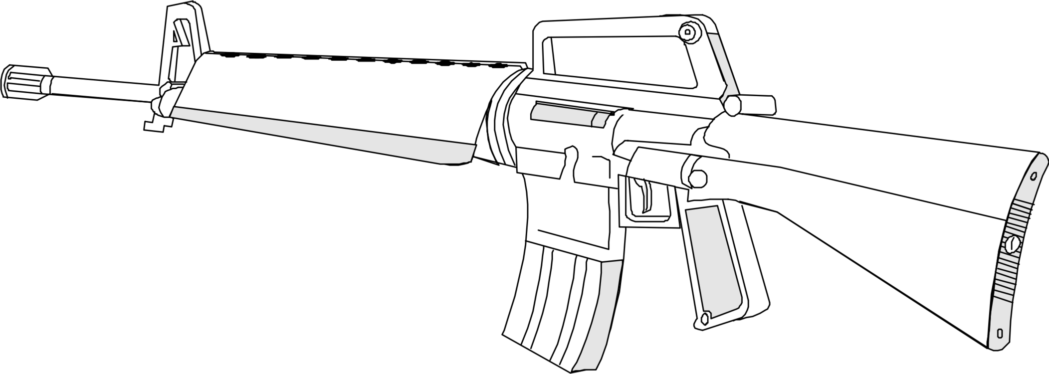 Gun Barrel M16 Rifle Weapon - M16 Clip Art (2103x750), Png Download