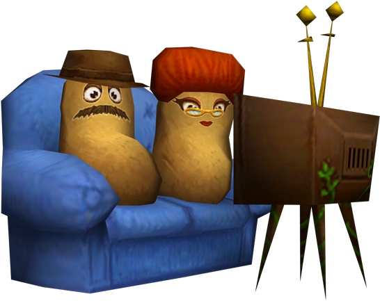 Couch-potatoes - Potatoes On Couch (800x561), Png Download