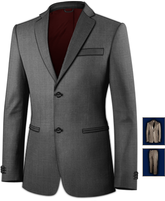 Online Custom Made Suits - 6 Button Suit Black (350x450), Png Download