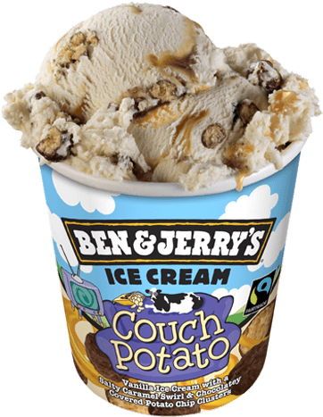 Couch Potato Detail - Ben And Jerrys Sorbet (374x479), Png Download