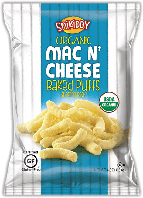 From The Mouth Of A Kid - Snikiddy Organic Mac N' Cheese Baked Puffs 4 Oz. Bag (471x651), Png Download