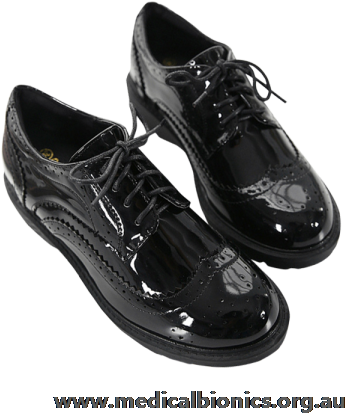 Nk76ig1273 Black / Ballet Flats / Closed Toe / Round - Anran Lace-up Brogue Patent Shoes Black/patent 37 (360x480), Png Download