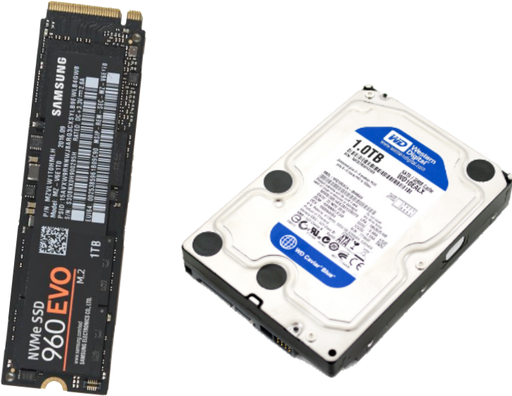 Ssd - Western Digital Blue 1tb 7200rpm Sata 6gb/s 64mb Cache (904x602), Png Download