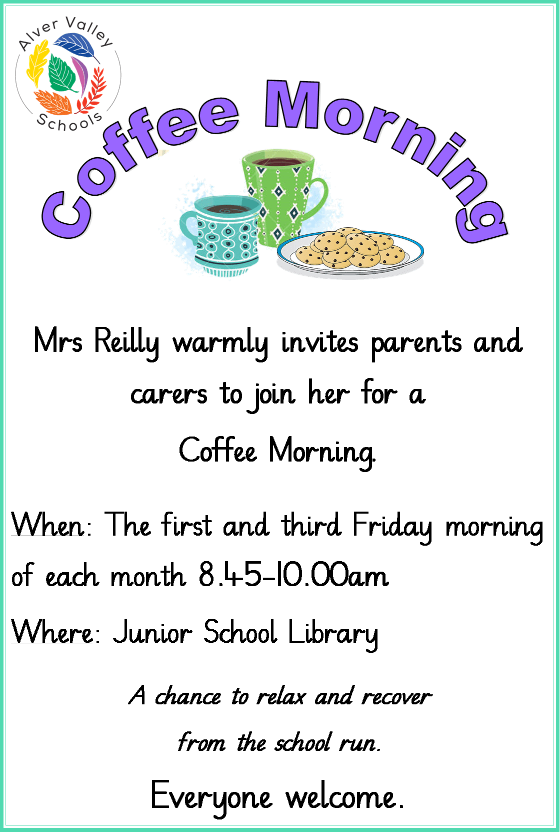 Coffee Mornings School Coffee Morning Poster Free Transparent PNG