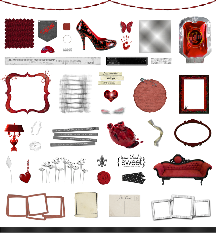 Word Art Png - Bloody-12 Black Patent-red (857x933), Png Download