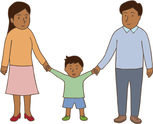 Family - Holding Hands (590x481), Png Download